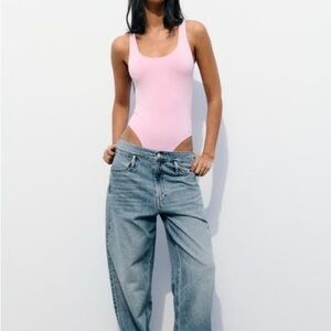 Zara Light Pink Bodysuit for Women